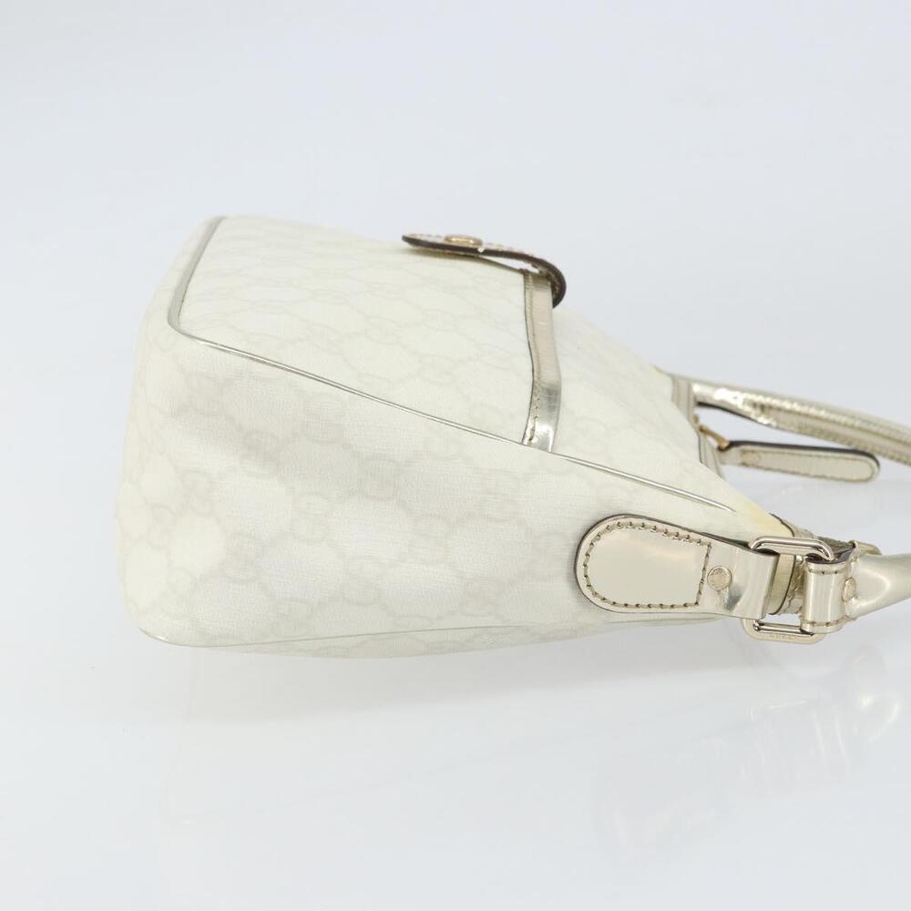 GUCCI GG Supreme Hand Bag PVC Leather White Gold 190258 Auth 157336 - Picture 3 of 16